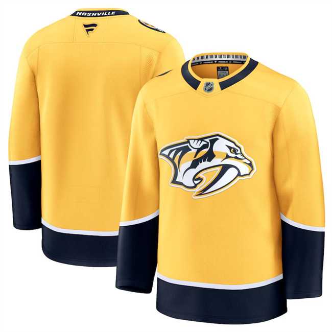 Men%27s Nashville Predators Blank Gold 2024-25 Home Stitched Hockey Jersey Dzhi